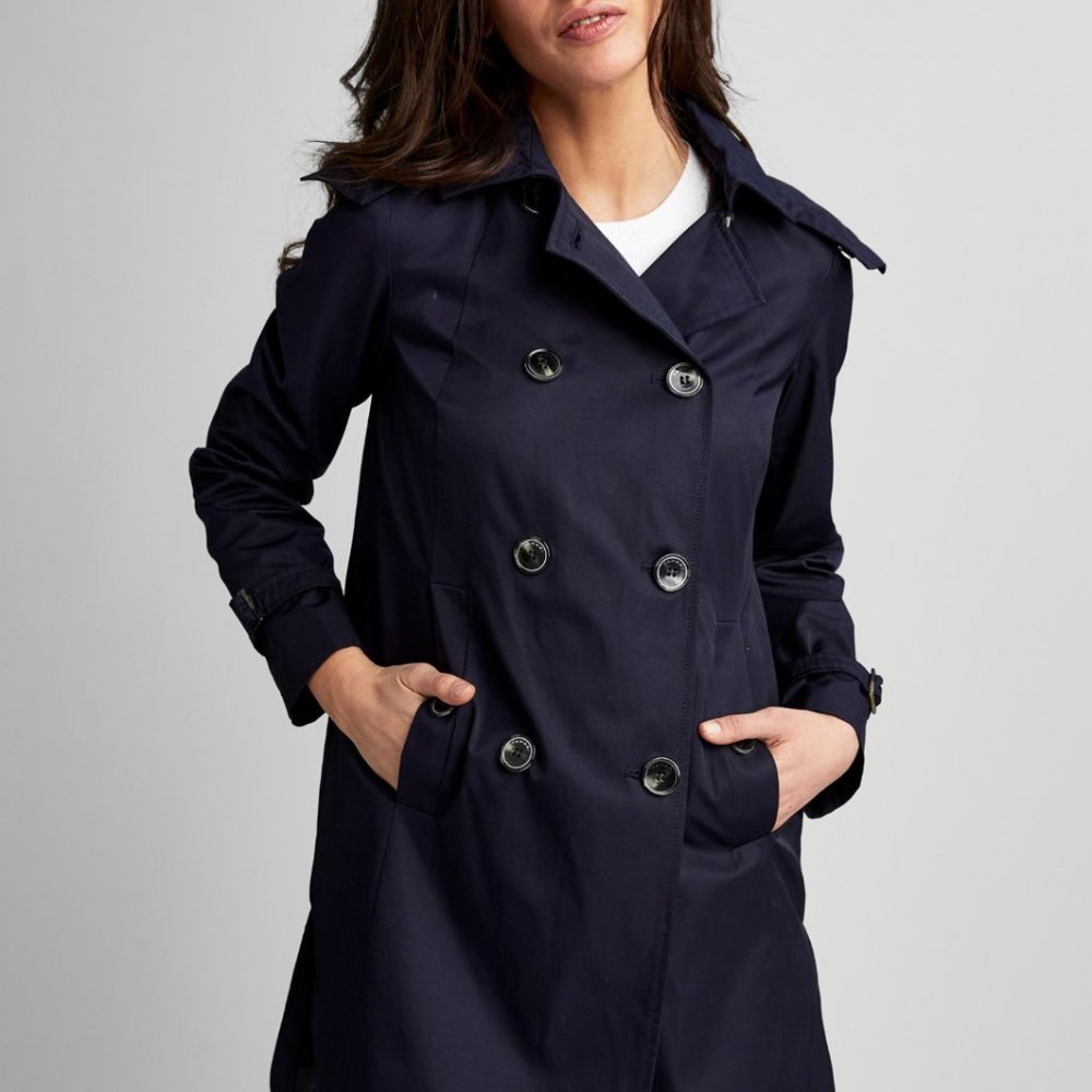 Tahari Sara Trench Coat (with Removable Hood)